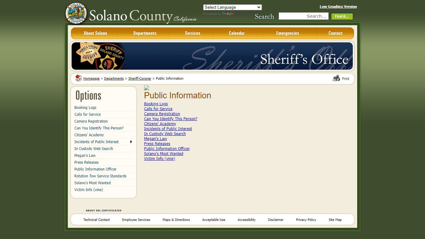 Solano County - Public Information