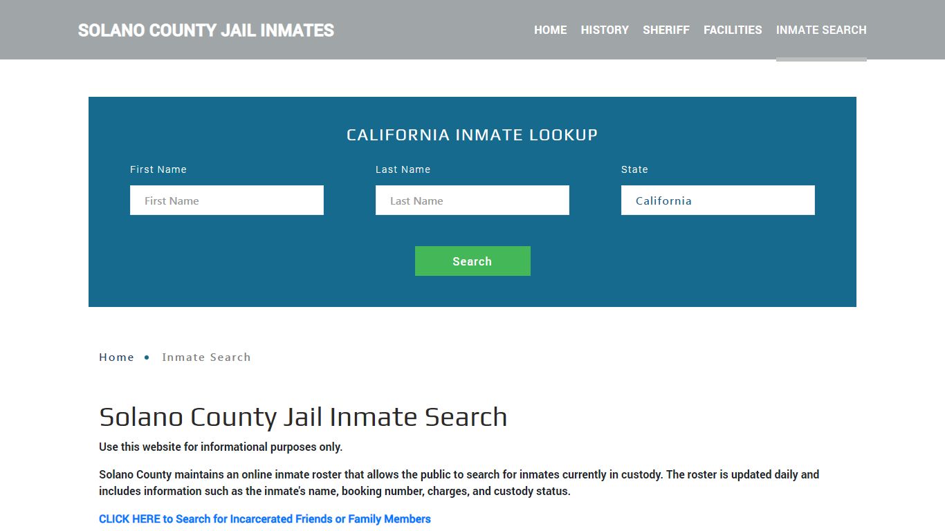 Solano County, CA Detainee Lookup